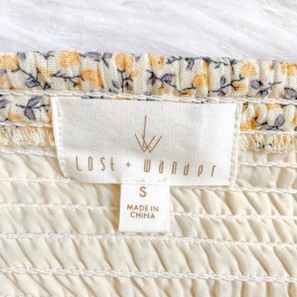 LOST + WANDER Sweet Floral Print Top YELLOW SMALL - Picture 3 of 5